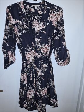 Hawthorn Floral Dress in Black and Pink - XL